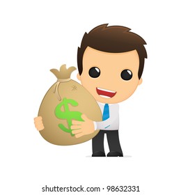 funny cartoon office worker in various poses for use in advertising, presentations, brochures, blogs, documents and forms, etc.