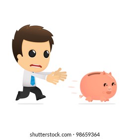 funny cartoon office worker in various poses for use in advertising, presentations, brochures, blogs, documents and forms, etc.