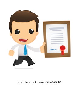 funny cartoon office worker in various poses for use in advertising, presentations, brochures, blogs, documents and forms, etc.