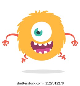 Funny cartoon one eyed monster. Vector illustration for Halloween