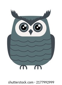 Funny Cartoon Owl Bird. Vector illustration