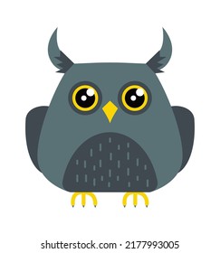 Funny Cartoon Owl Bird. Vector illustration