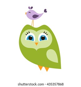 Funny cartoon owl icon