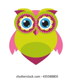 Funny cartoon owl icon