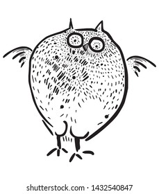 Funny cartoon owl vector illustration
