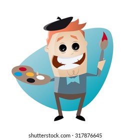 funny cartoon painter
