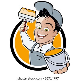 funny cartoon painter