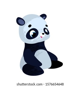 Funny cartoon panda. Vector illustration in children's style, for children's books, t-shirt prints, greeting cards, posters, stickers or decor