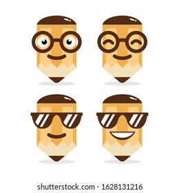 the funny cartoon pencil vector