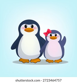 Divertida Ilustración vectorial de personaje de pingüino de dibujos animados. Arte feliz y alegre del Clip del pingüino de las caras para el diseño de los Elementos del cabrito.