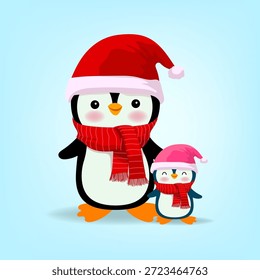 Divertida Ilustración vectorial de personaje de pingüino de dibujos animados. Arte feliz y alegre del Clip del pingüino de las caras para el diseño de los Elementos del cabrito.