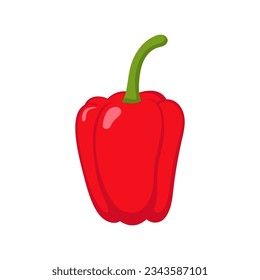 Funny cartoon pepper. Cute vegetable. Vector food illustration isolated on white background.