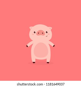 Funny cartoon pig.