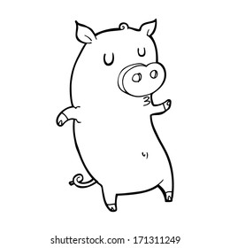 cerdo de dibujos animados divertidos