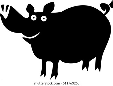 Funny cartoon pig 