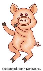 Funny cartoon pig figure 