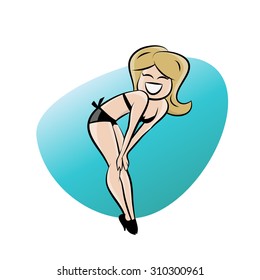 funny cartoon pin-up girl