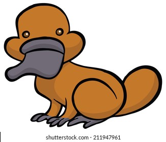 Funny cartoon platypus - You can design cards, part of platypus logo, mascot, corporate character and so on. Lively animal character.