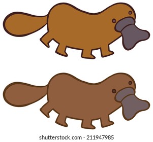 Funny cartoon platypus - You can design cards, part of logo, mascot, corporate character and so on. Lively animal character.