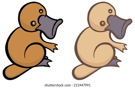 Funny cartoon platypus - You can design cards, part of platypus logo, mascot, corporate character and so on. Lively animal character.