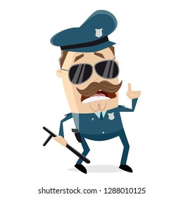 Funny Cartoon Policeman Truncheon Giving Important Stock Vector ...