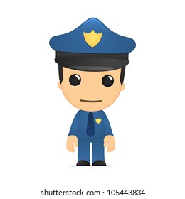 funny cartoon policeman in various poses for use in advertising, presentations, brochures, blogs, documents and forms, etc.