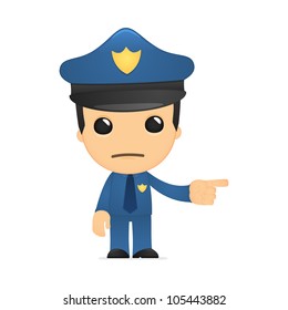 funny cartoon policeman in various poses for use in advertising, presentations, brochures, blogs, documents and forms, etc.