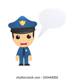 funny cartoon policeman in various poses for use in advertising, presentations, brochures, blogs, documents and forms, etc.