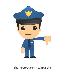 funny cartoon policeman in various poses for use in advertising, presentations, brochures, blogs, documents and forms, etc.