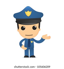 funny cartoon policeman in various poses for use in advertising, presentations, brochures, blogs, documents and forms, etc.