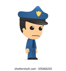 funny cartoon policeman in various poses for use in advertising, presentations, brochures, blogs, documents and forms, etc.