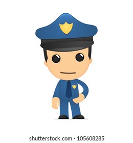 funny cartoon policeman in various poses for use in advertising, presentations, brochures, blogs, documents and forms, etc.