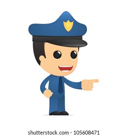 funny cartoon policeman in various poses for use in advertising, presentations, brochures, blogs, documents and forms, etc.