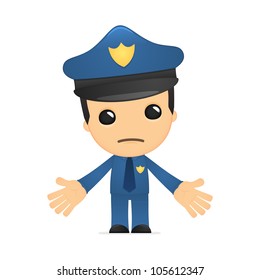 funny cartoon policeman in various poses for use in advertising, presentations, brochures, blogs, documents and forms, etc.