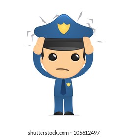 funny cartoon policeman in various poses for use in advertising, presentations, brochures, blogs, documents and forms, etc.
