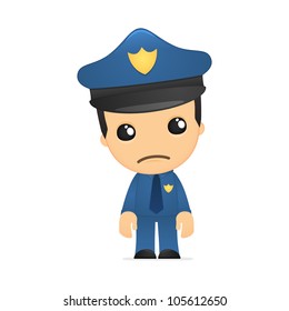 funny cartoon policeman in various poses for use in advertising, presentations, brochures, blogs, documents and forms, etc.