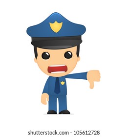 funny cartoon policeman in various poses for use in advertising, presentations, brochures, blogs, documents and forms, etc.