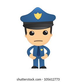 funny cartoon policeman in various poses for use in advertising, presentations, brochures, blogs, documents and forms, etc.