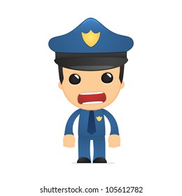 funny cartoon policeman in various poses for use in advertising, presentations, brochures, blogs, documents and forms, etc.