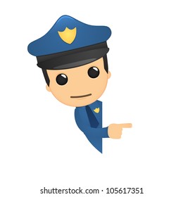 funny cartoon policeman in various poses for use in advertising, presentations, brochures, blogs, documents and forms, etc.