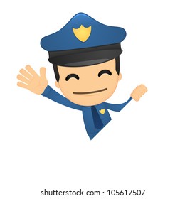 funny cartoon policeman in various poses for use in advertising, presentations, brochures, blogs, documents and forms, etc.