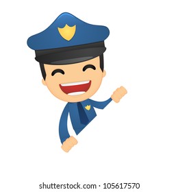 funny cartoon policeman in various poses for use in advertising, presentations, brochures, blogs, documents and forms, etc.