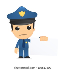 funny cartoon policeman in various poses for use in advertising, presentations, brochures, blogs, documents and forms, etc.