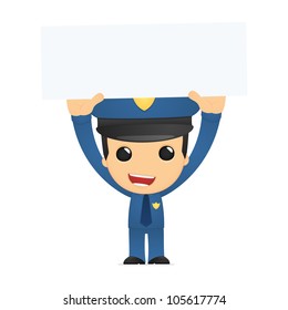 funny cartoon policeman in various poses for use in advertising, presentations, brochures, blogs, documents and forms, etc.