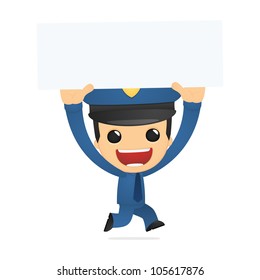 funny cartoon policeman in various poses for use in advertising, presentations, brochures, blogs, documents and forms, etc.