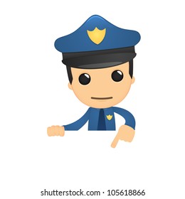 funny cartoon policeman in various poses for use in advertising, presentations, brochures, blogs, documents and forms, etc.