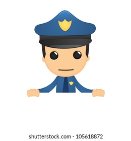 funny cartoon policeman in various poses for use in advertising, presentations, brochures, blogs, documents and forms, etc.