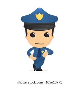 funny cartoon policeman in various poses for use in advertising, presentations, brochures, blogs, documents and forms, etc.
