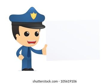 funny cartoon policeman in various poses for use in advertising, presentations, brochures, blogs, documents and forms, etc.