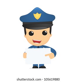 funny cartoon policeman in various poses for use in advertising, presentations, brochures, blogs, documents and forms, etc.